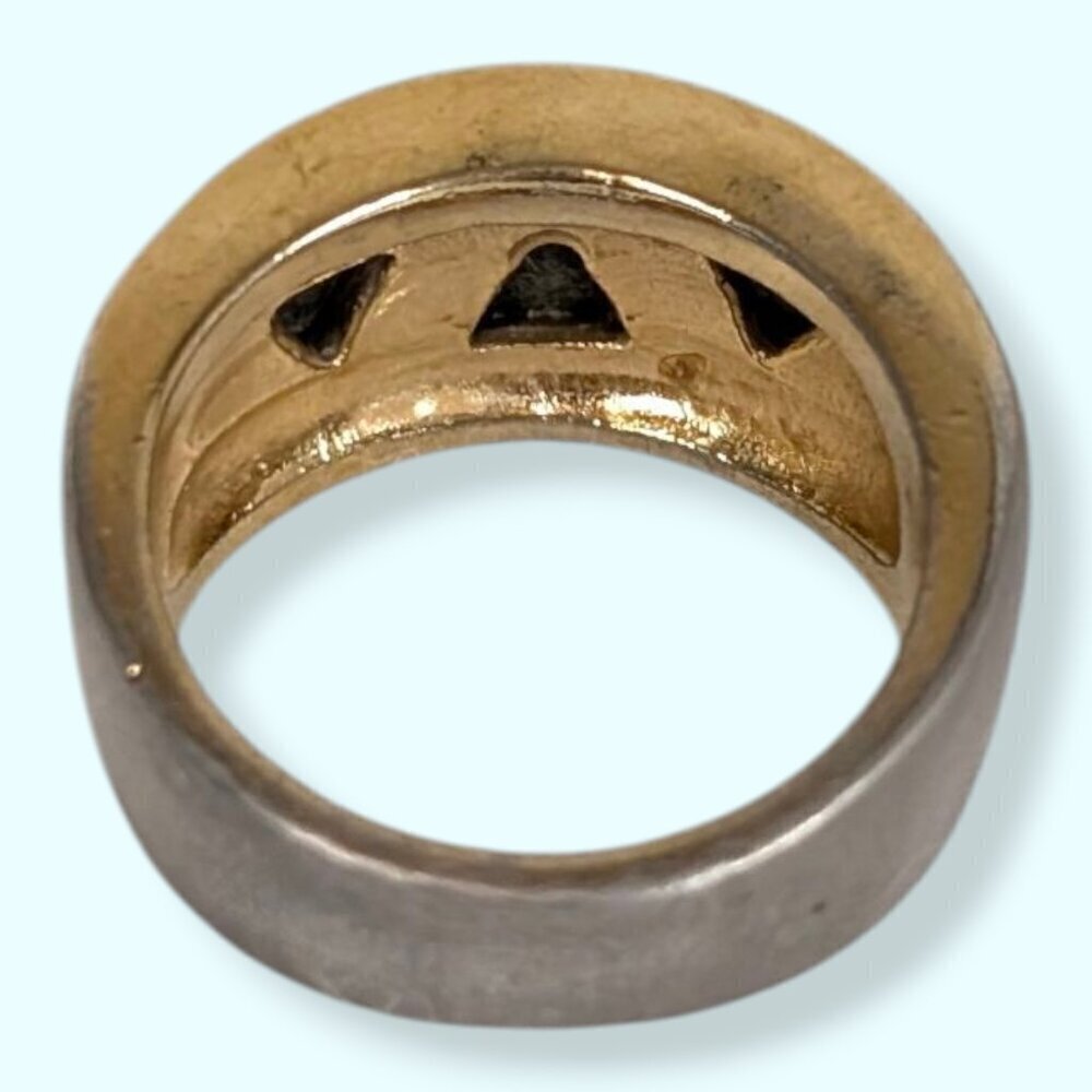 Vintage Multi-Tone Rhinestone Ring - Picture 4 of 7
